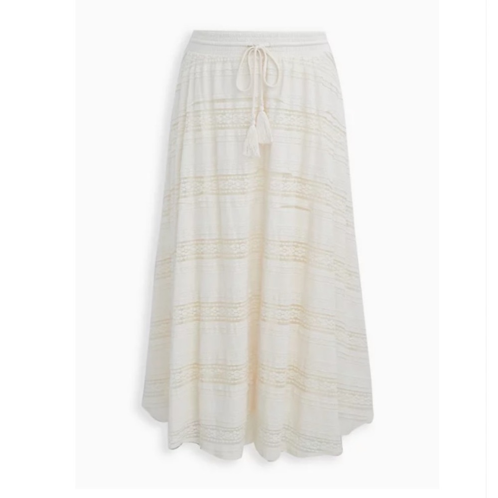 COPY - IVORY LACE MAXI SKIRT - Picture 3 of 7